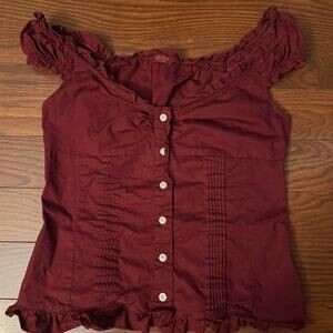 John Galt women’s ruby red blouse size small/ medium